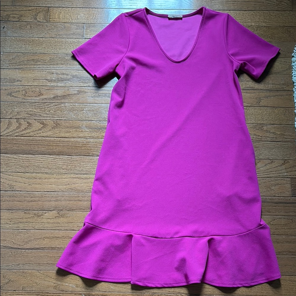 First Love Pink Casual Sundress Short Sleeve Scoop Neck
